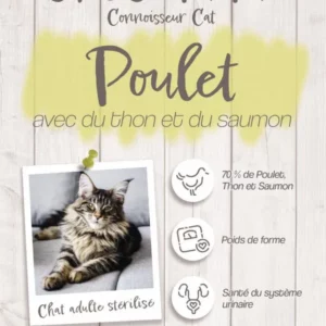 Croquettes Crocsmimi pour chat adulte stérilisé – poulet, thon et saumon