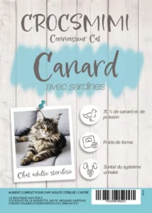 Croquettes Crocsmimi pour chat adulte stérilisé – canard et sardines