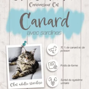 Croquettes Crocsmimi pour chat adulte stérilisé – canard et sardines