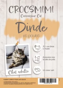 Croquettes Crocsmimi pour chat adulte – dinde et poulet