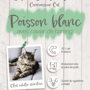 Croquettes Crocsmimi pour chat adulte stérilisé – poisson blanc et caviar de hareng