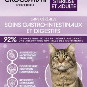 Croquettes Crocsmimi Peptide+ pour chat stérilisé – soins gastro‑intestinaux et digestifs