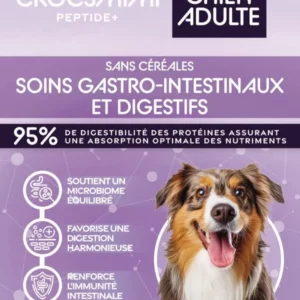 Croquettes Crocsmimi Peptide+ pour chien adulte – soins gastro‑intestinaux et digestifs sans céréales