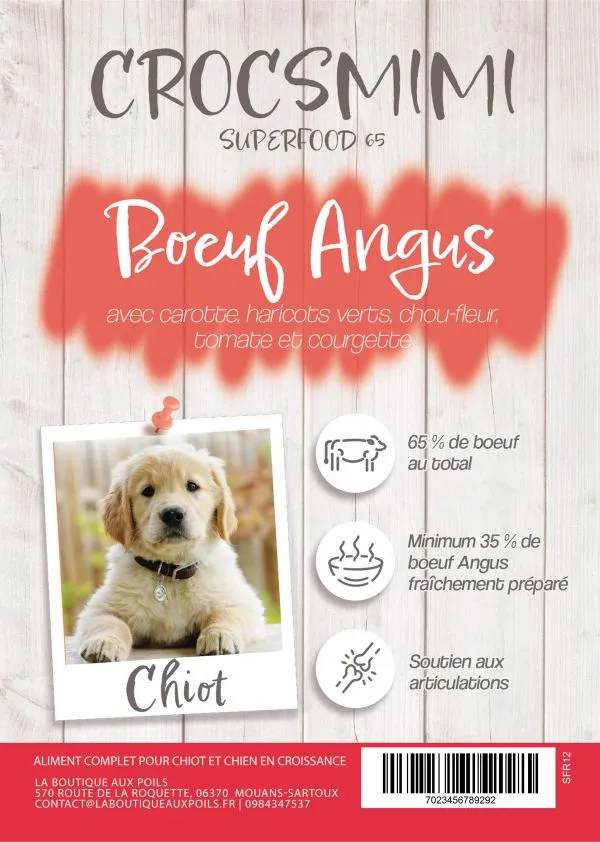 Croquettes Crocsmimi pour chiot – recette bœuf Angus